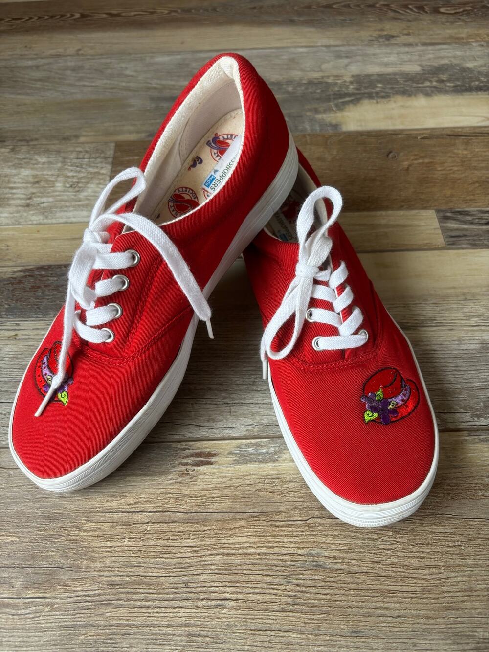 GRASSHOPPERS by KIDS Red Hat Society Women’s 9M Red Embroidered Casual Shoes
